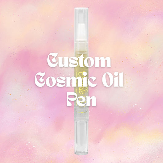 Custom Cosmic Oil Pen with a pastel gradient background